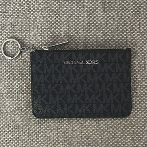 Michael Kors Outlet Jet Set Key Ring Top Zip Coin Pouch Id Card Holder Blue